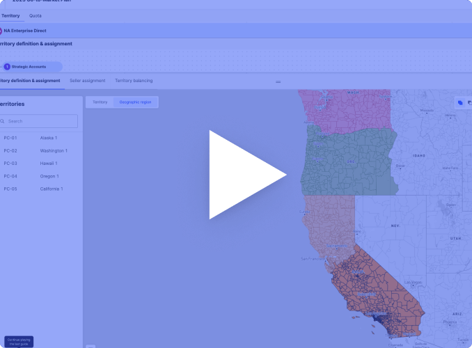 interactive product tour of sales operations experience