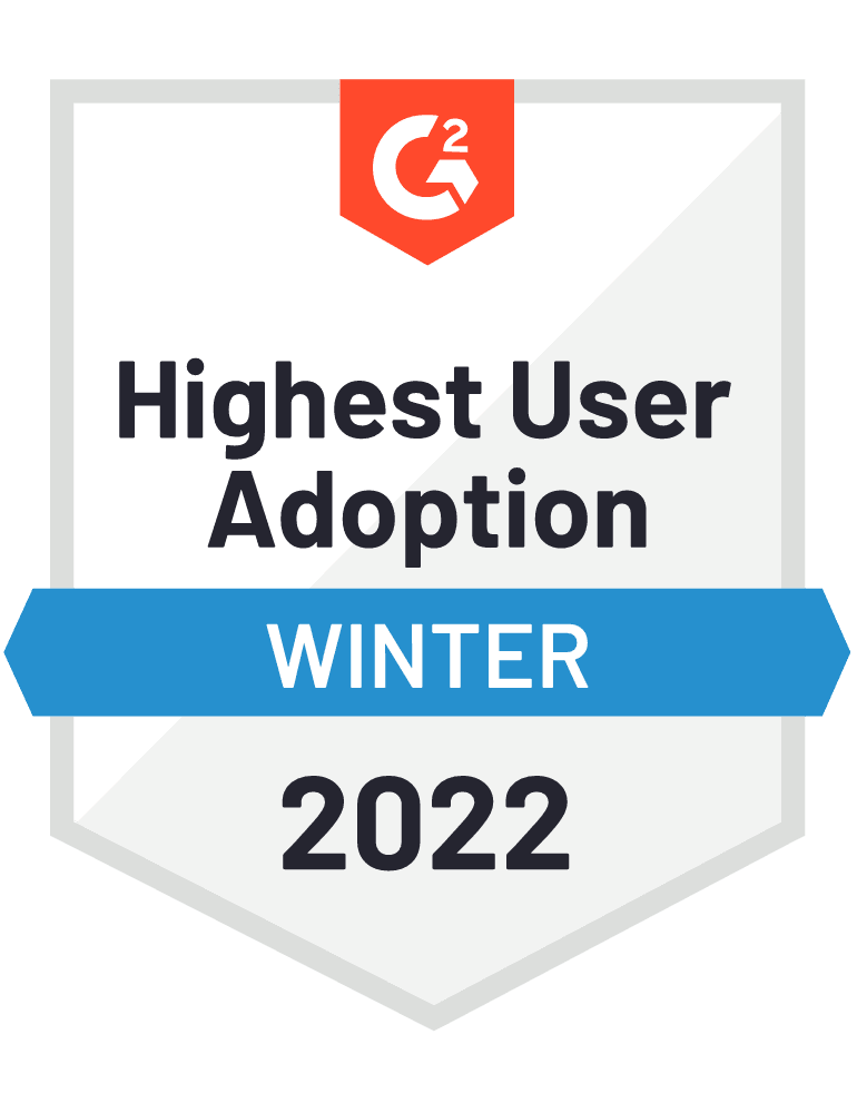 G2 Highest User Adoption Winter 2022 Badge