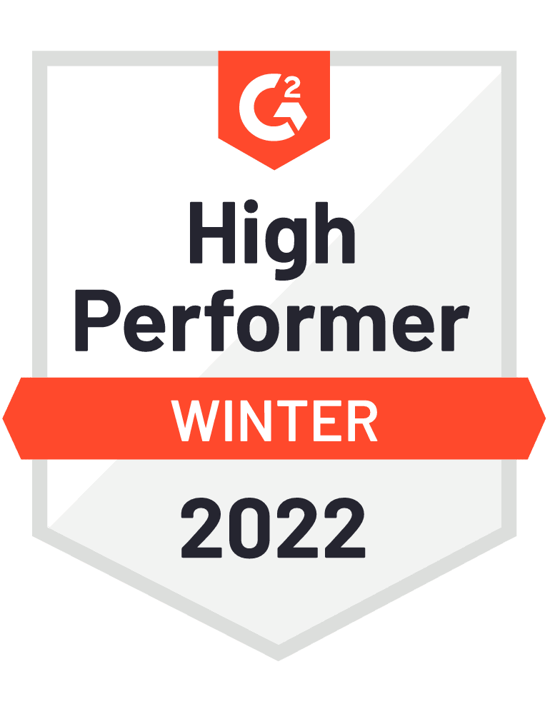 G2 High Performer Winter 2022 Badge
