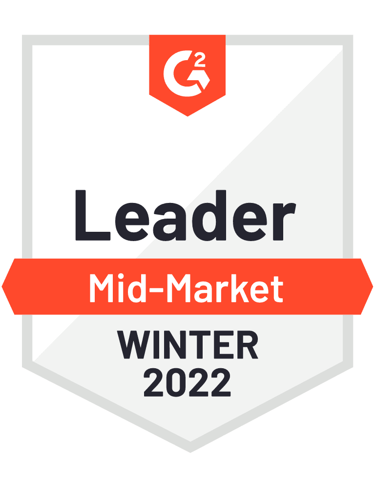 G2 Badge for Mid-Market Leader Winter 2022