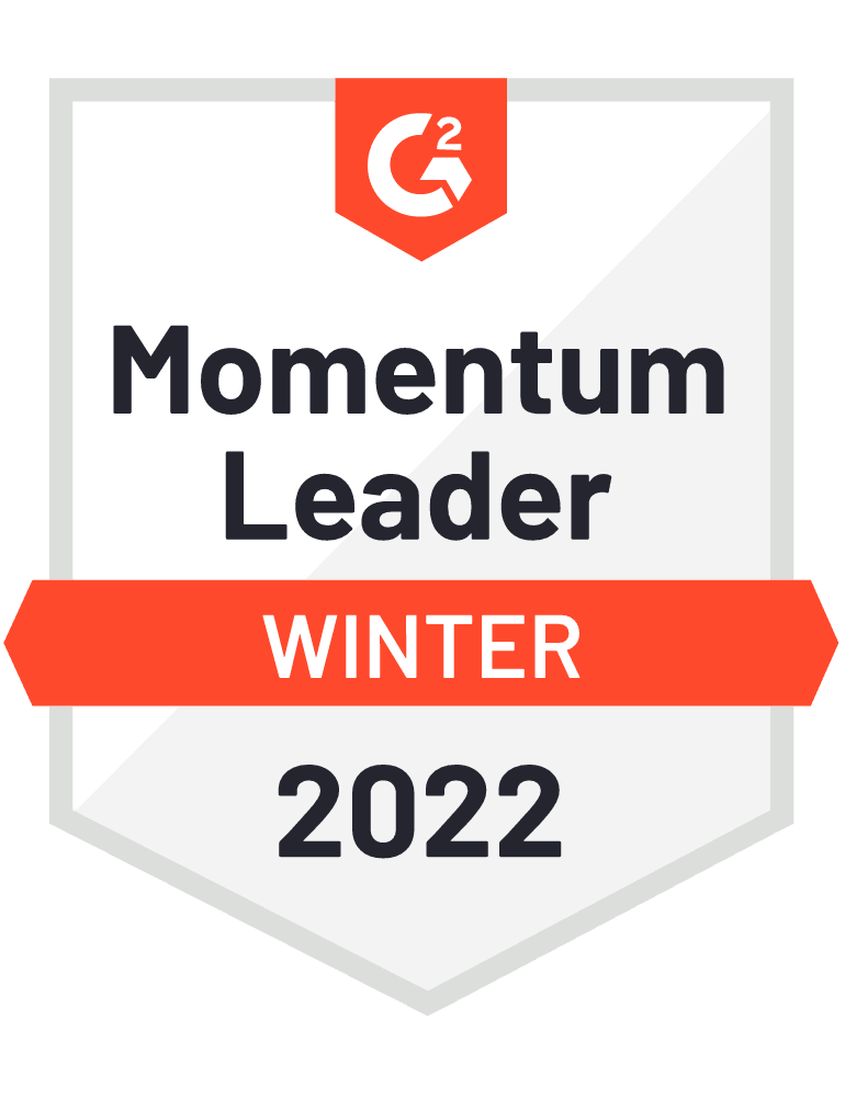 G2 Badge for Momentum Leader Winter 2022