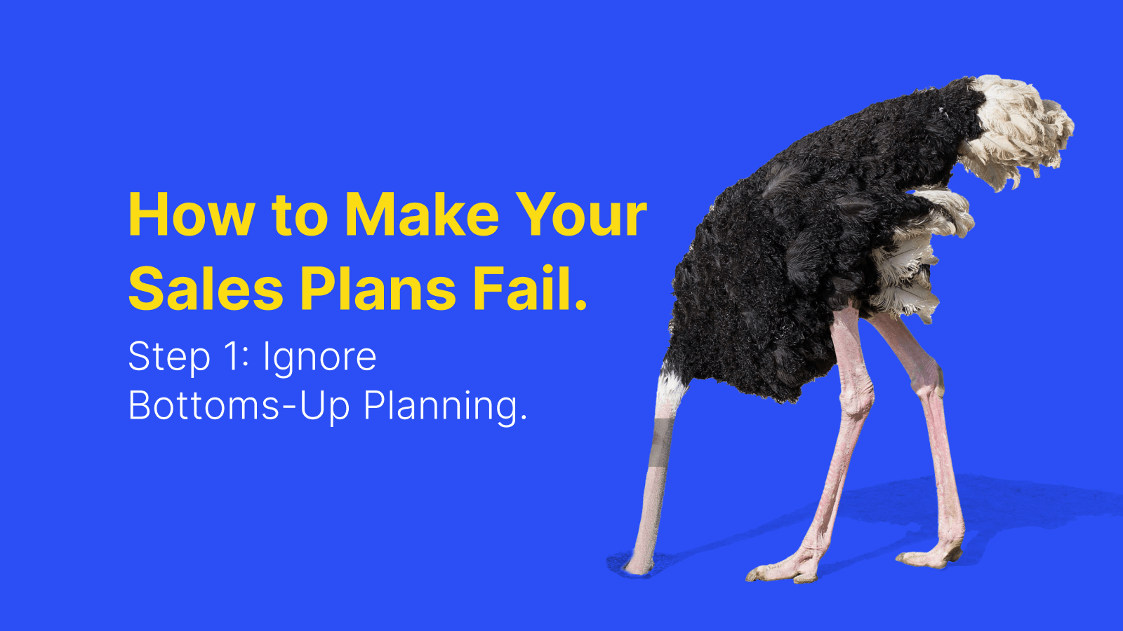 How to Make Your Sales Plans Fail. Step 1: Ignore Bottoms-Up Planning.